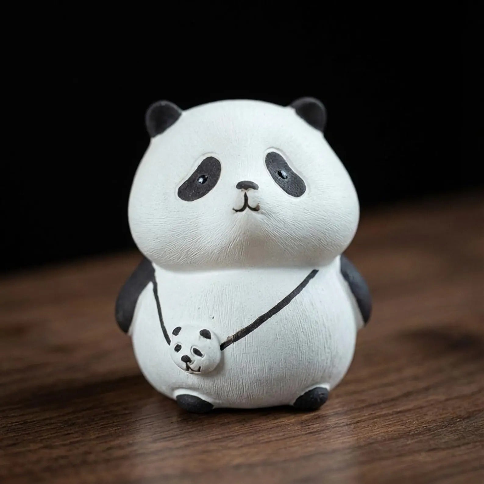 Artisan Ceramic "Panda Friends" Tea Pet Duo