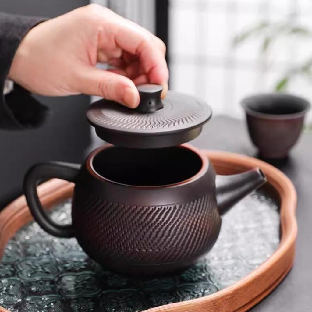 Artisan Handcrafted Purple Clay Teapot — Traditional Zisha Stoneware Collection