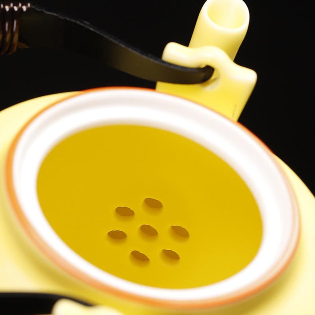 Artisan Persimmon & Songbird Porcelain Tea Set — Hand-Finished Ceremonial Collection
