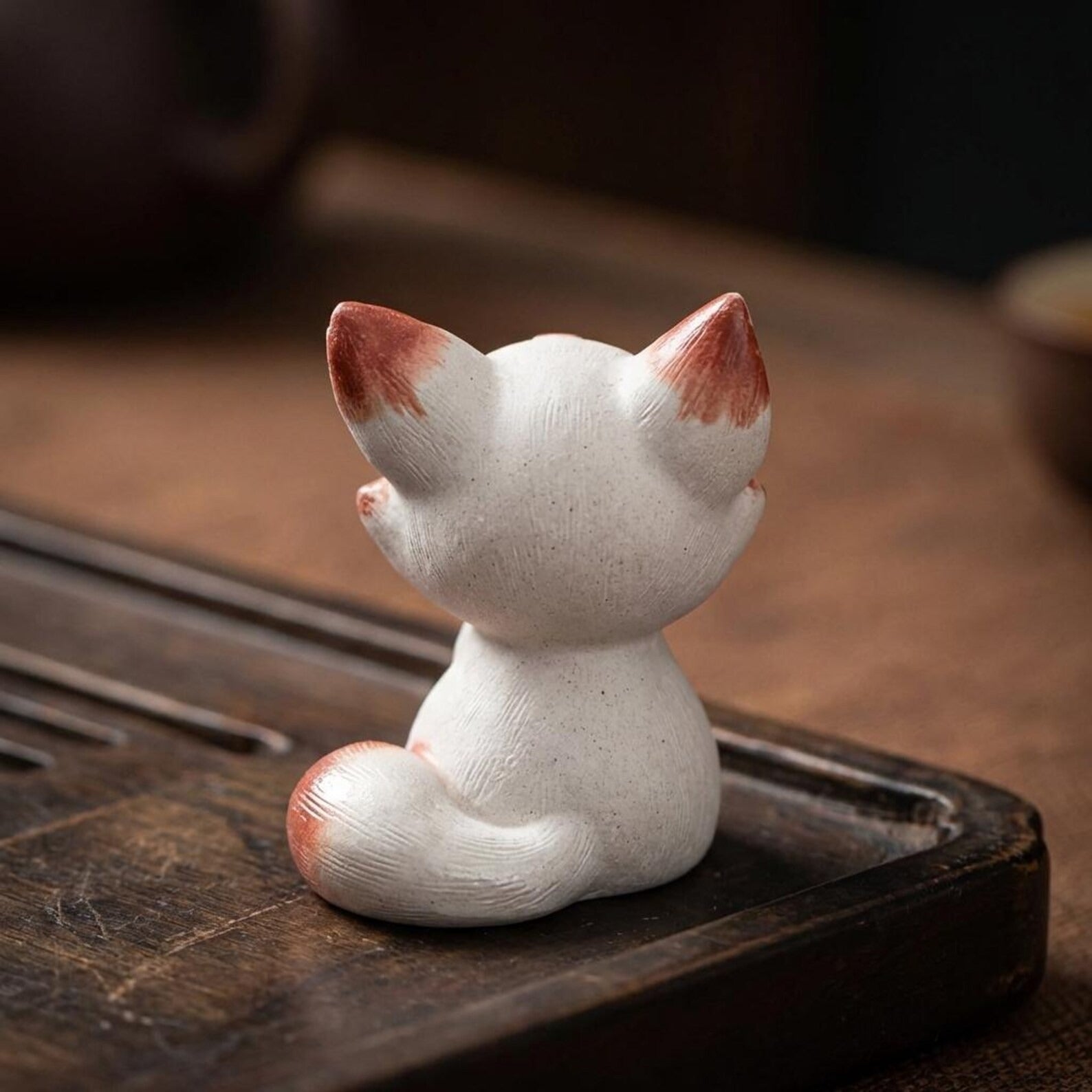 Handcrafted Zisha Clay "Sweet Fox" Tea Pet Ornament