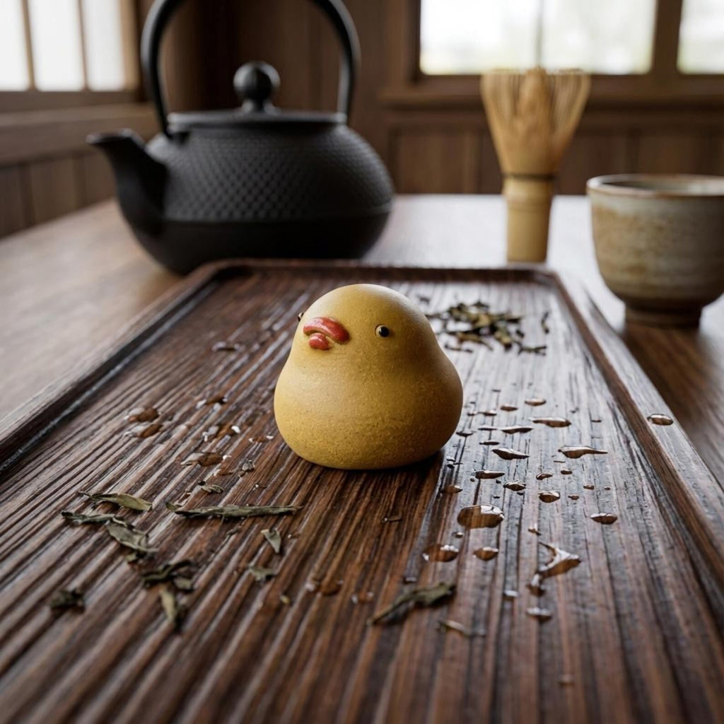 Miniature Artisan Clay "Golden Chick" Tea Pet
