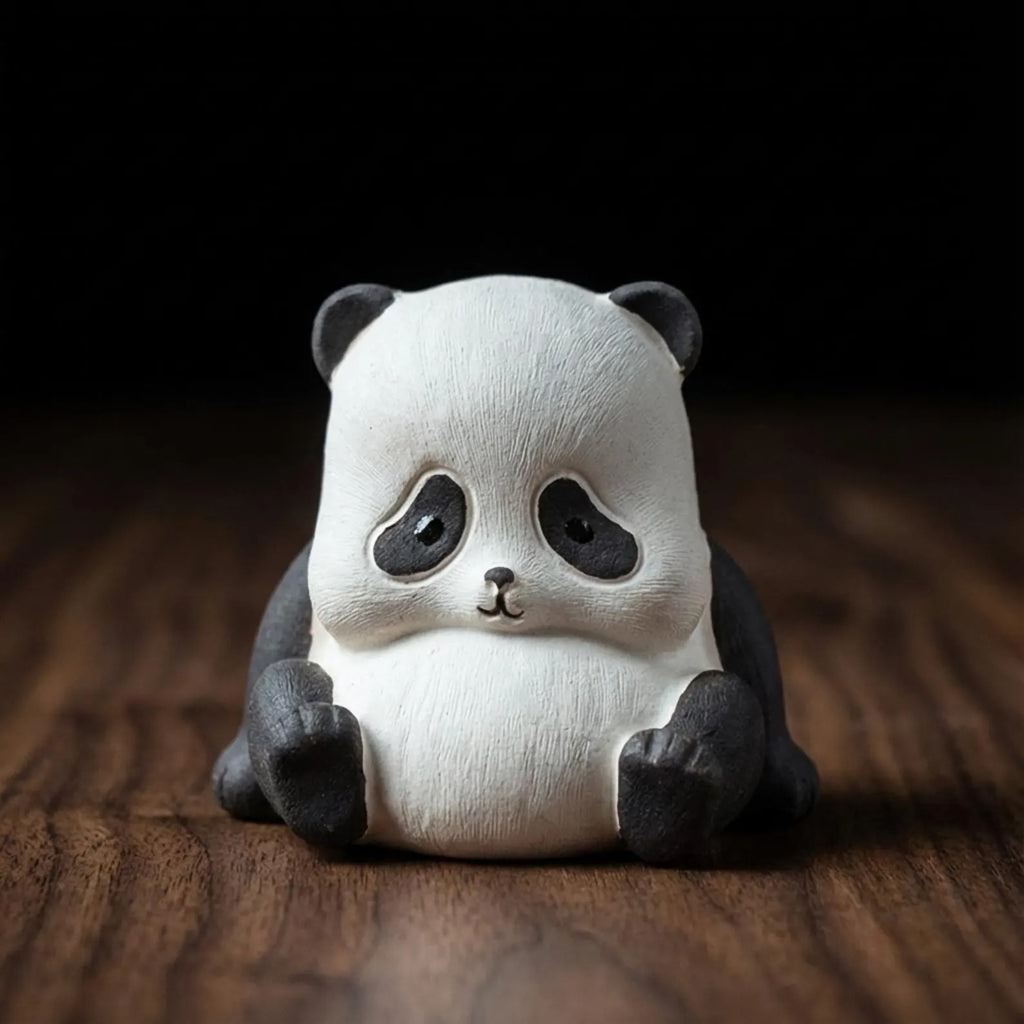 Artisan Ceramic "Panda Friends" Tea Pet Duo