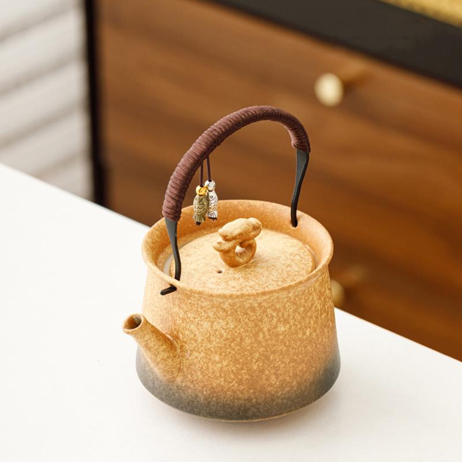Artisan Matte Obsidian Teapot Set — Handcrafted Stoneware Collection
