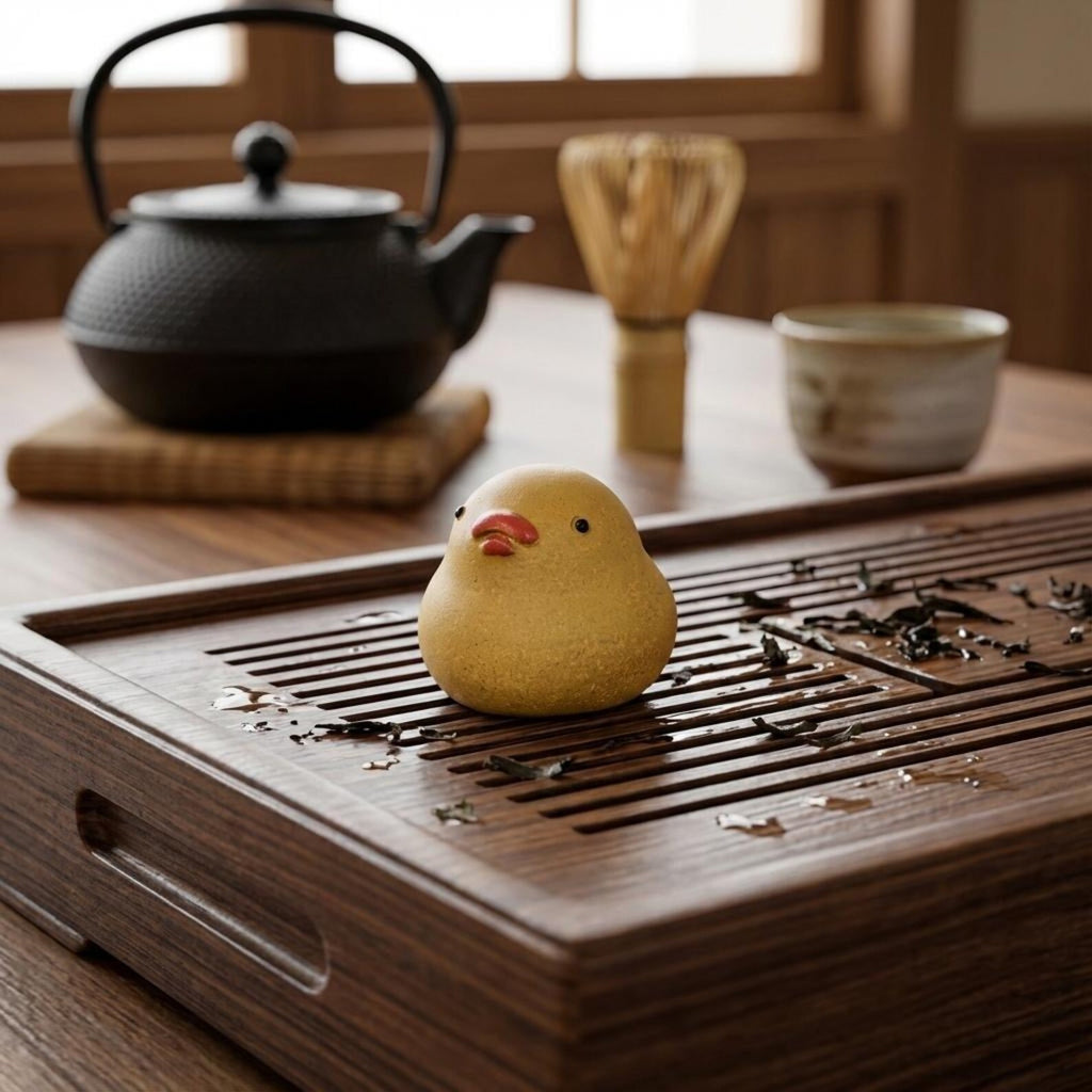 Miniature Artisan Clay "Golden Chick" Tea Pet