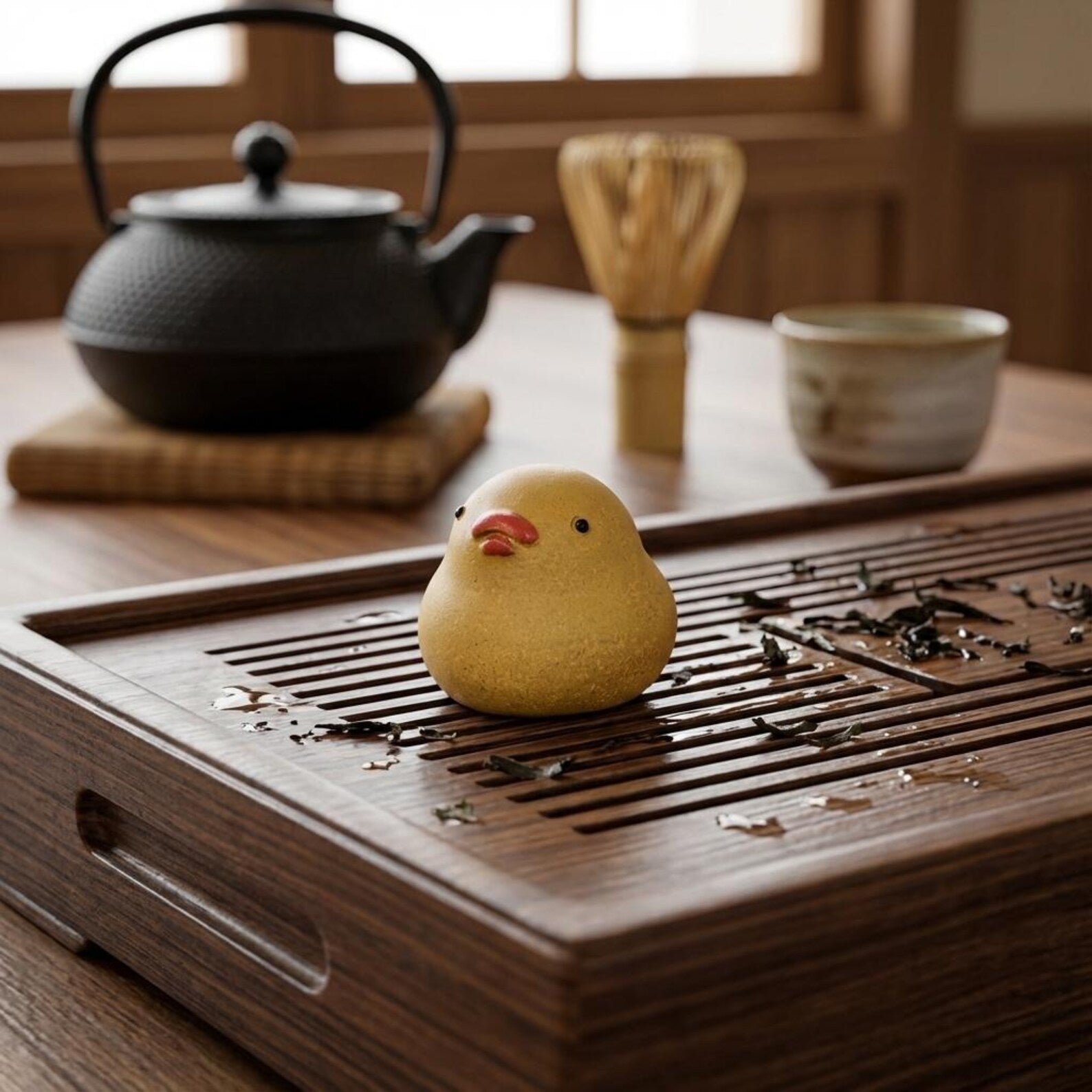Miniature Artisan Clay "Golden Chick" Tea Pet