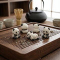 Artisan Ceramic "Panda Playtime" Tea Pet Set