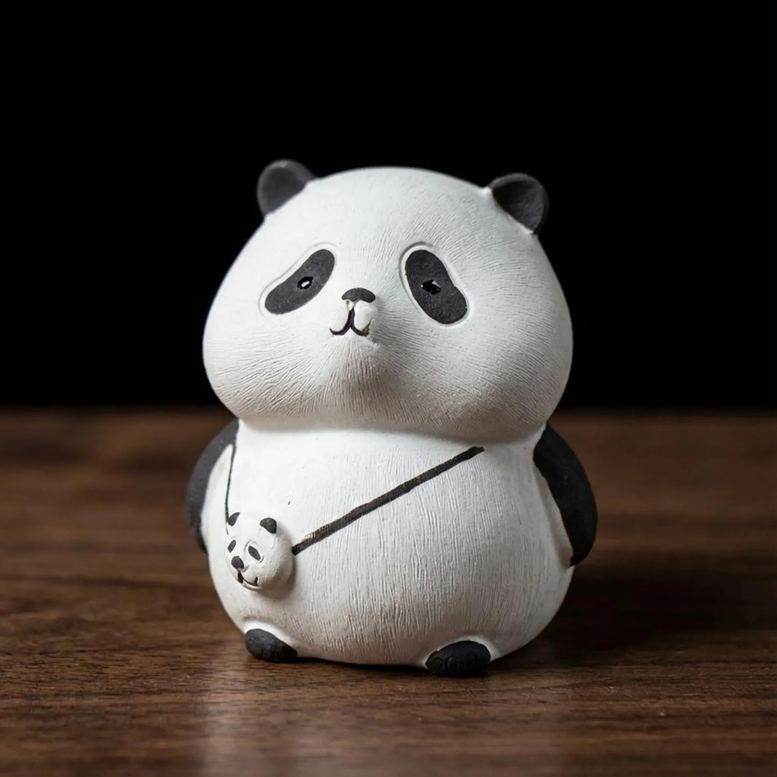Artisan Ceramic "Panda Friends" Tea Pet Duo