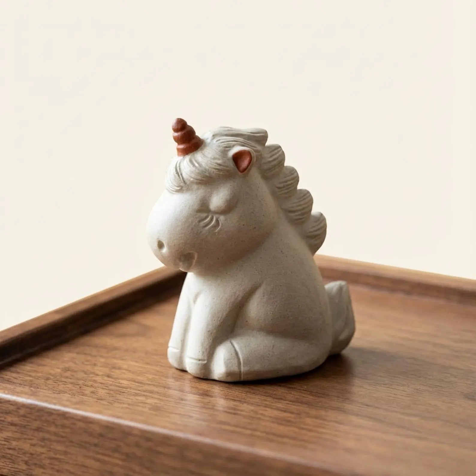 Artisan Ceramic "Enchanted Unicorn" Tea Pet Ornament
