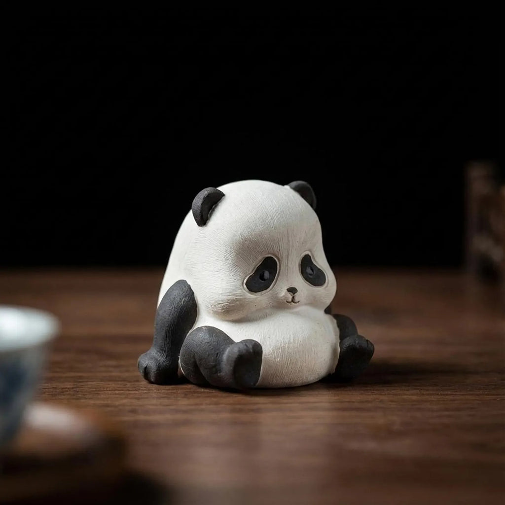 Artisan Ceramic "Panda Friends" Tea Pet Duo