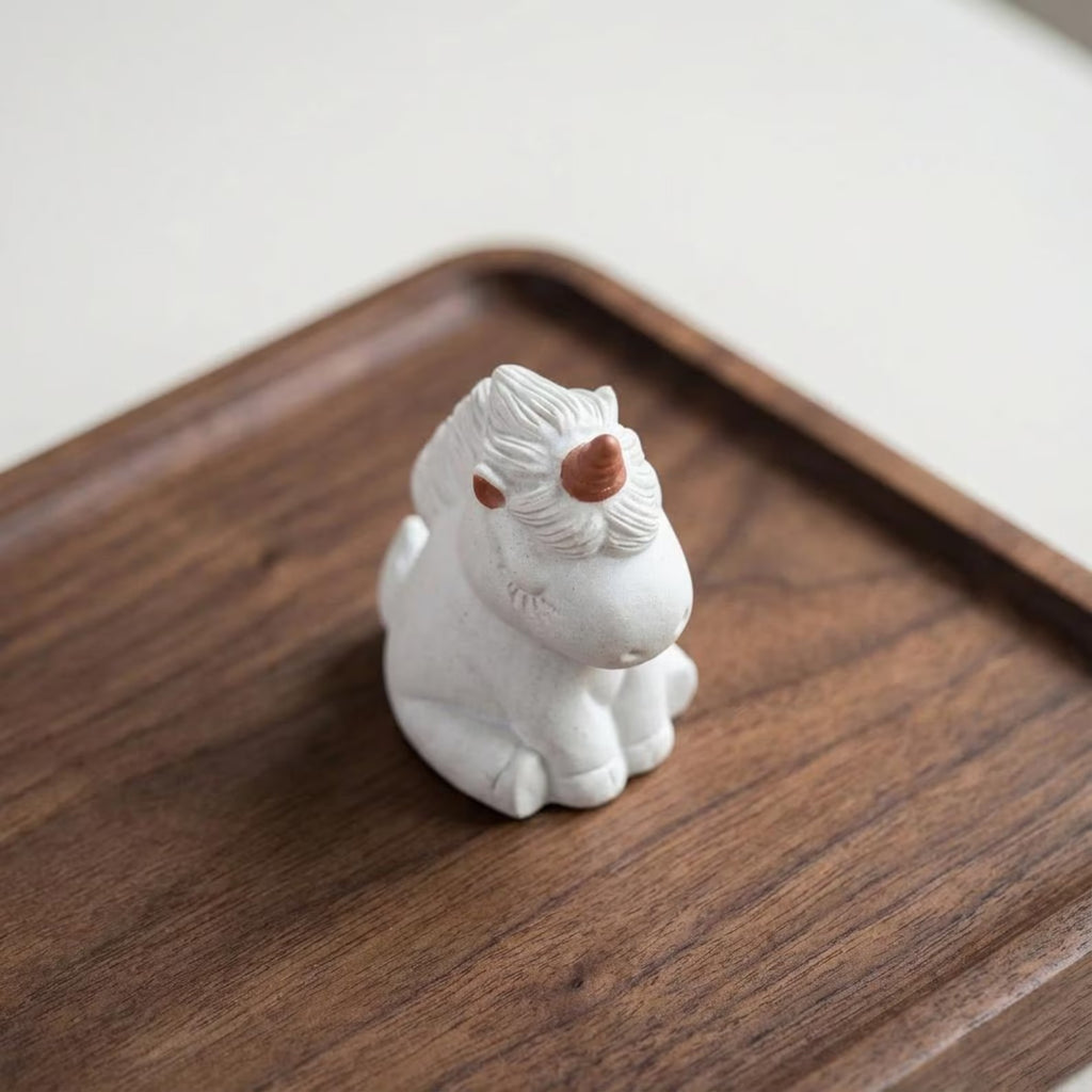 Artisan Ceramic "Enchanted Unicorn" Tea Pet Ornament