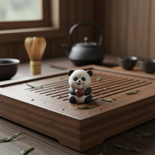 Artisan Ceramic "Panda Playtime" Tea Pet Set