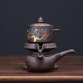 Zen Automatic Magnetic Stone Mill Tea Set — Handcrafted Purple Clay Master Collection