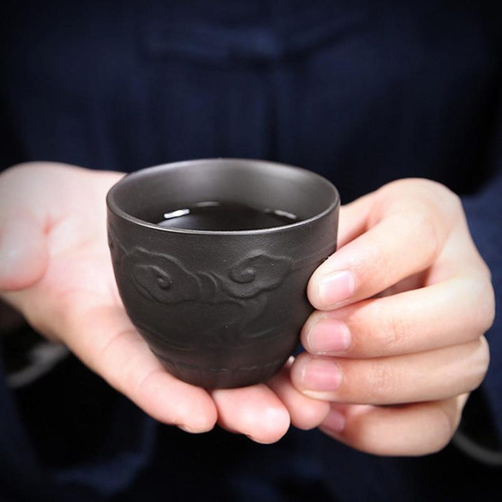 Handcrafted Zen Stone Mill Automatic Tea Set — Artisanal Stoneware Collection