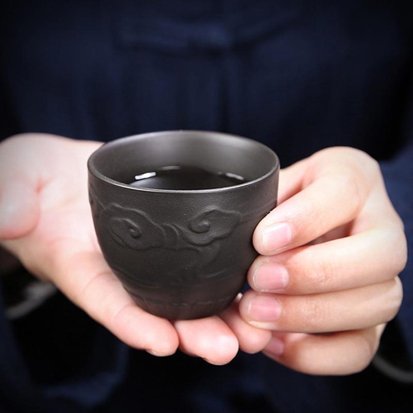 Handcrafted Zen Stone Mill Automatic Tea Set — Artisanal Stoneware Collection