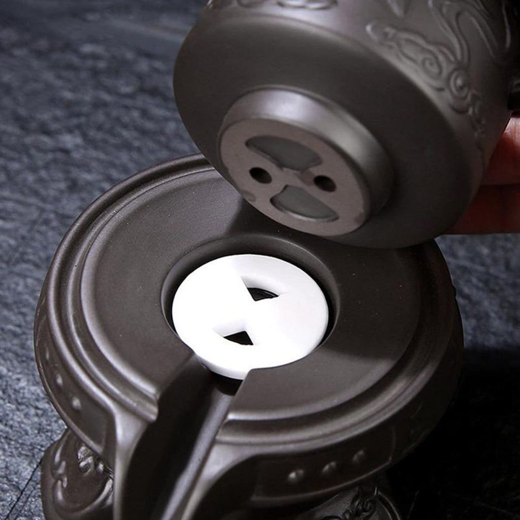 Handcrafted Zen Stone Mill Automatic Tea Set — Artisanal Stoneware Collection