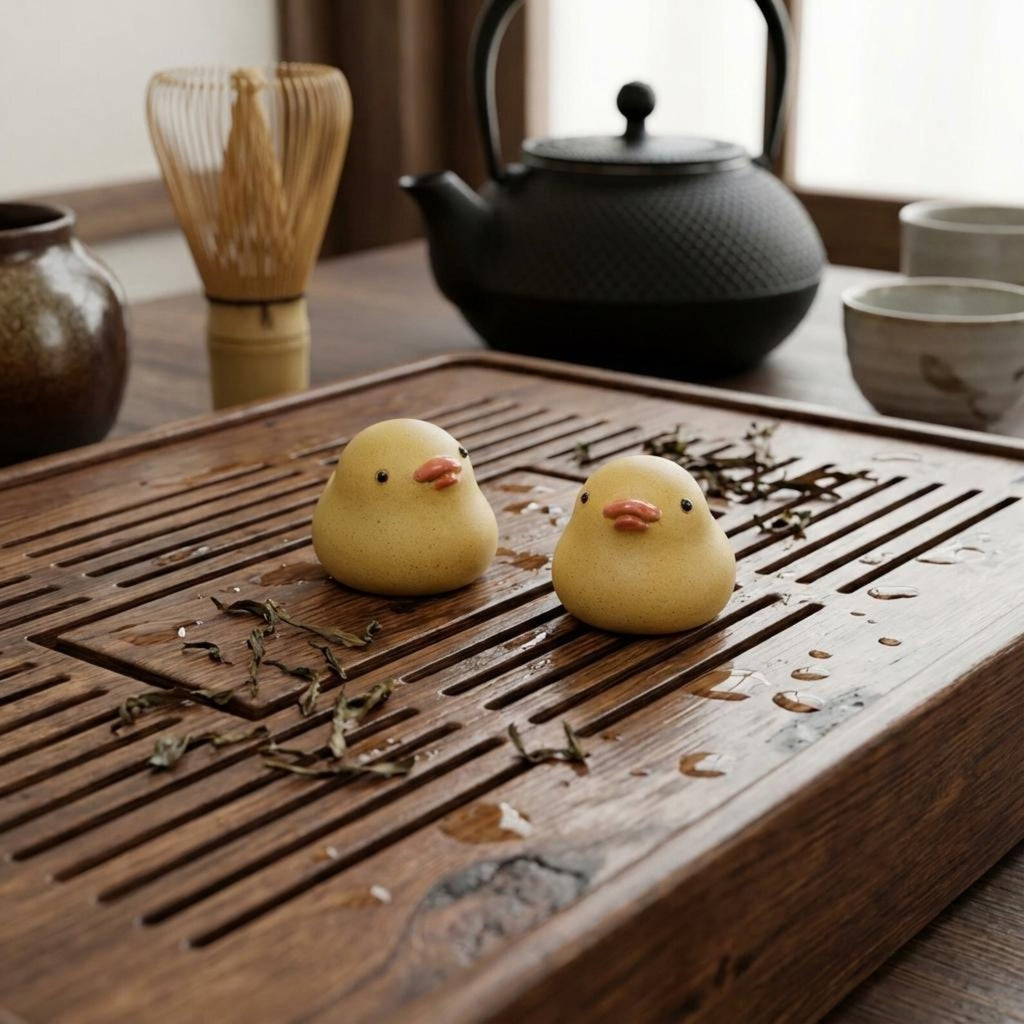 Miniature Artisan Clay "Golden Chick" Tea Pet