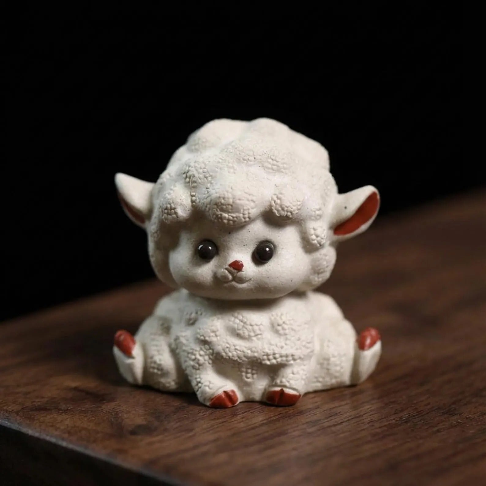 Artisan Ceramic "Fluffy Lambs" Tea Pet Set