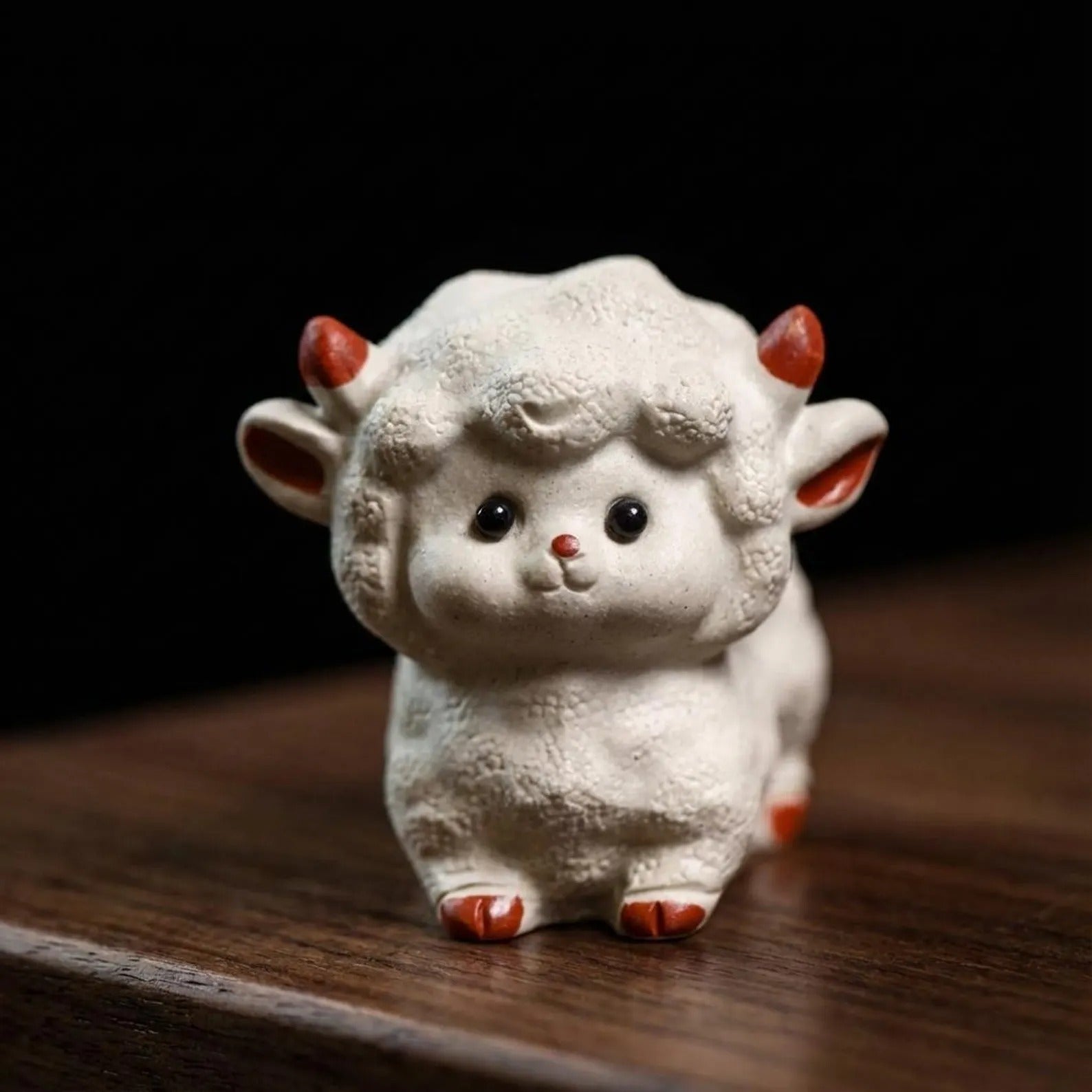 Artisan Ceramic "Fluffy Lambs" Tea Pet Set