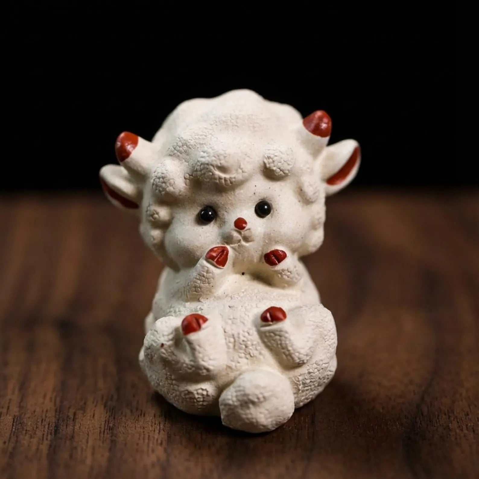 Artisan Ceramic "Fluffy Lambs" Tea Pet Set