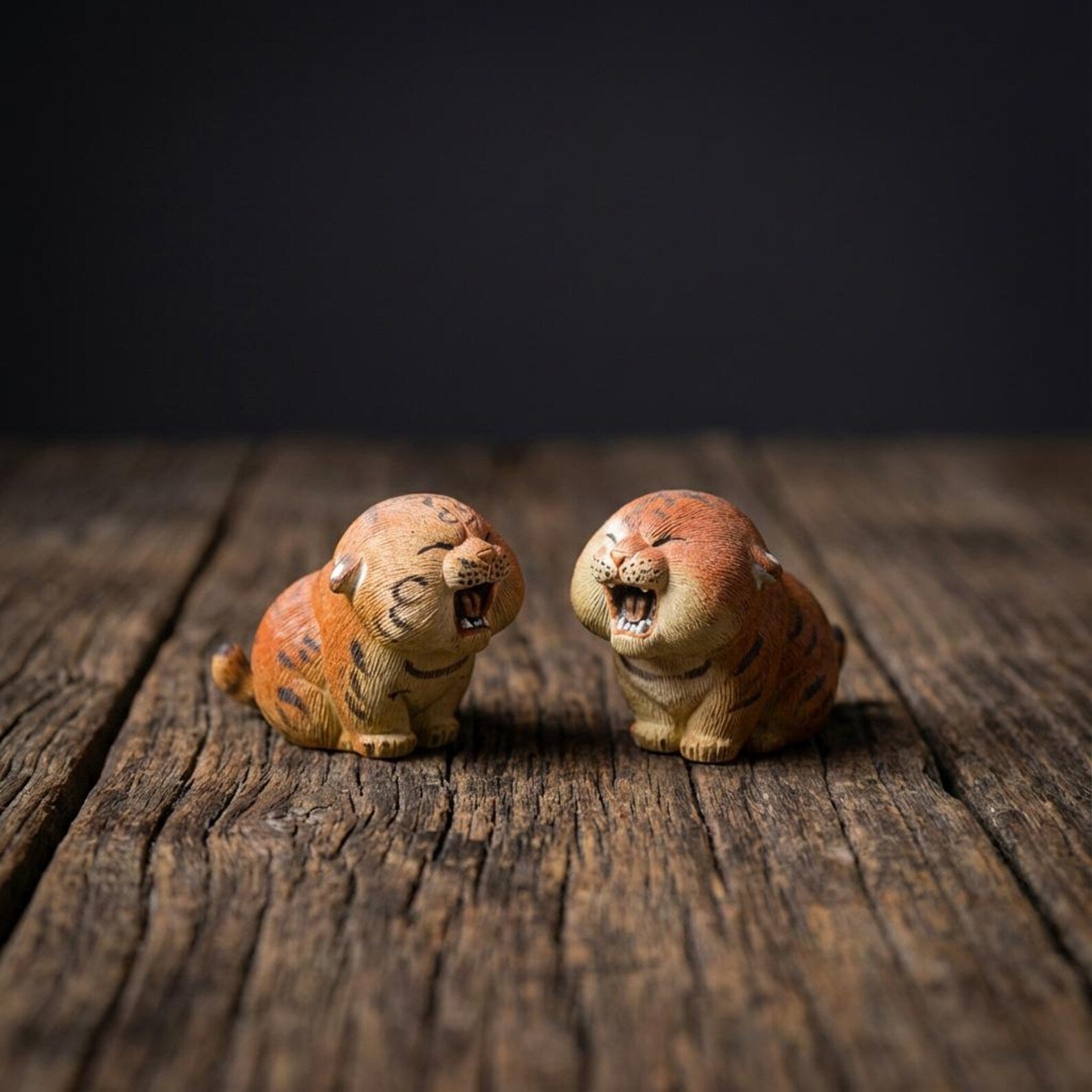 Handcrafted Zisha Clay "Roaring Tiger" Tea Pet Ornament