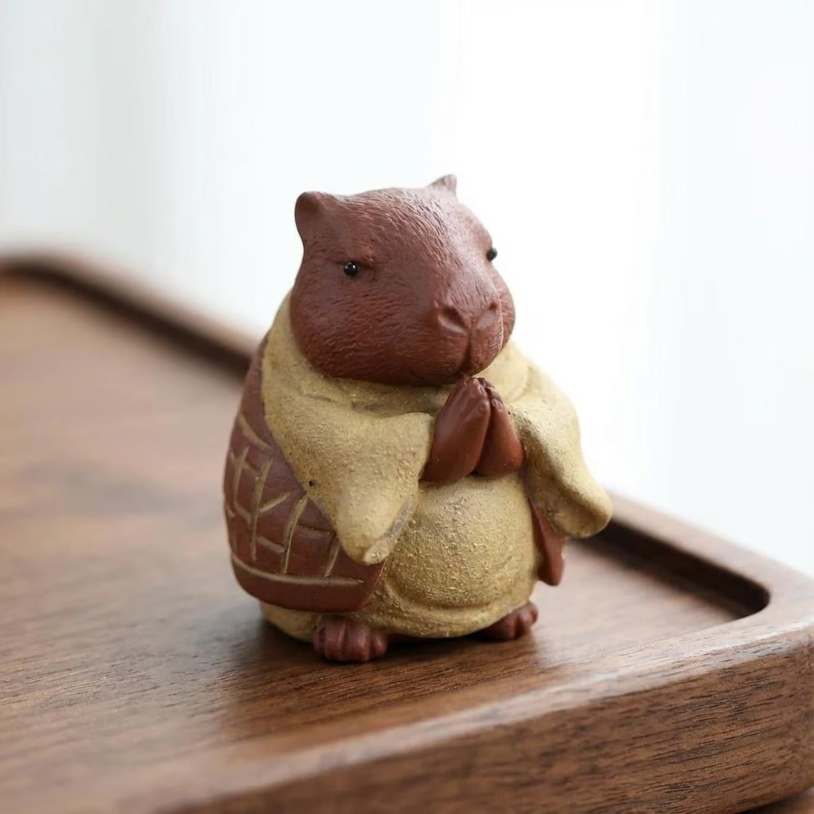 Artisan Ceramic "Meditating Capybara" Tea Pet Set