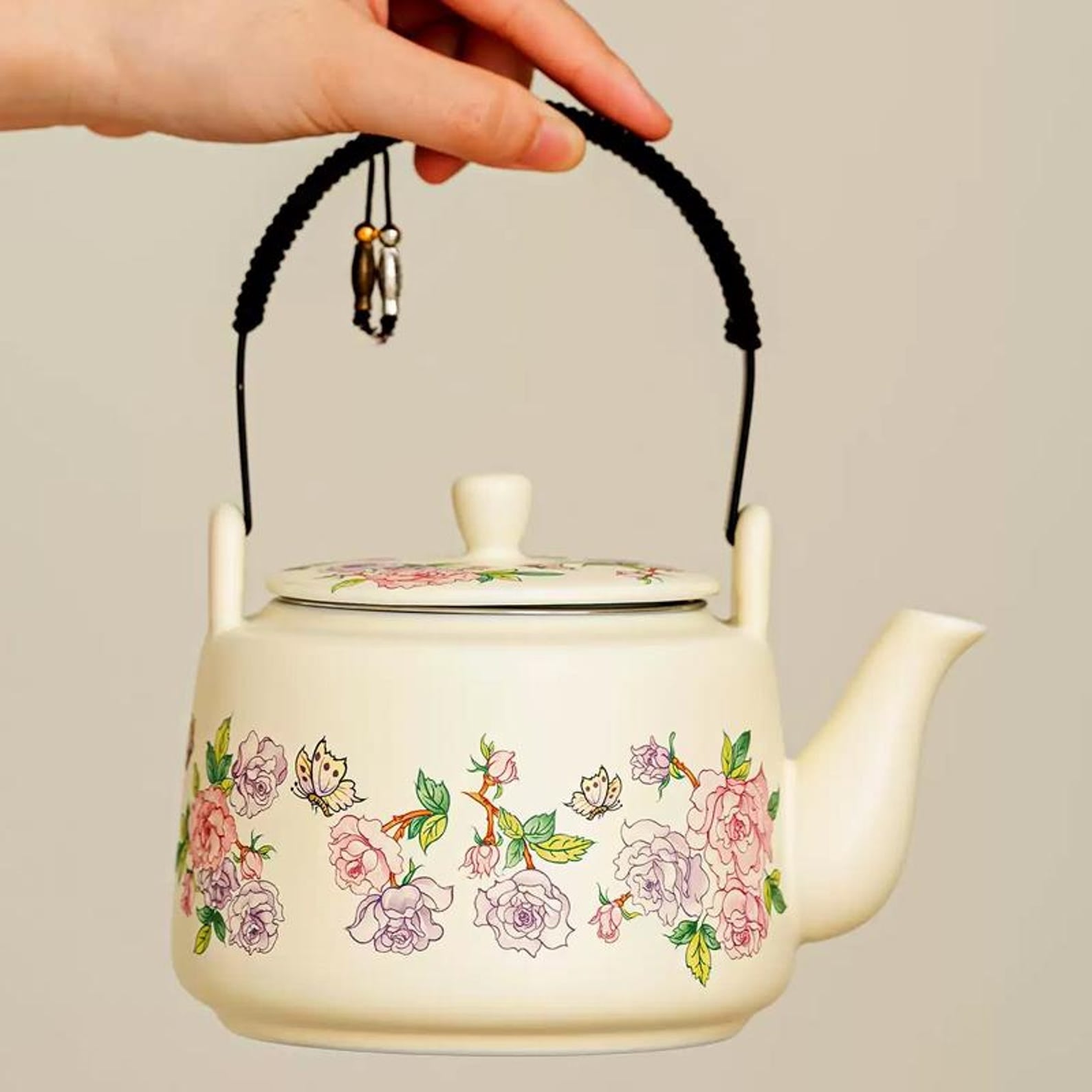 Handcrafted English Garden Floral Tea Set — 7/8 Piece Artisanal Porcelain Collection