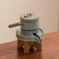 Zen Rustic Stone Mill Automatic Tea Set — Handcrafted Textured Stoneware Collection
