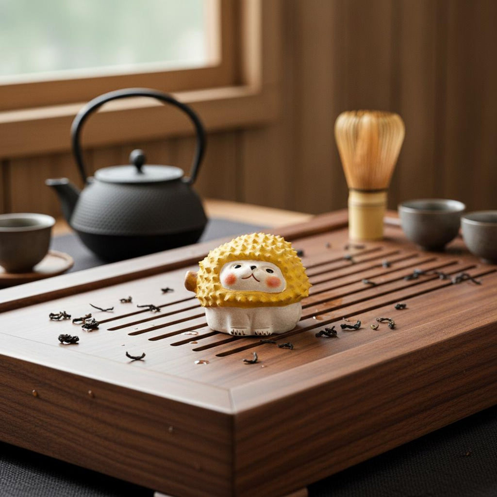 Artisan Ceramic "Durian Friends" Tea Pet Set