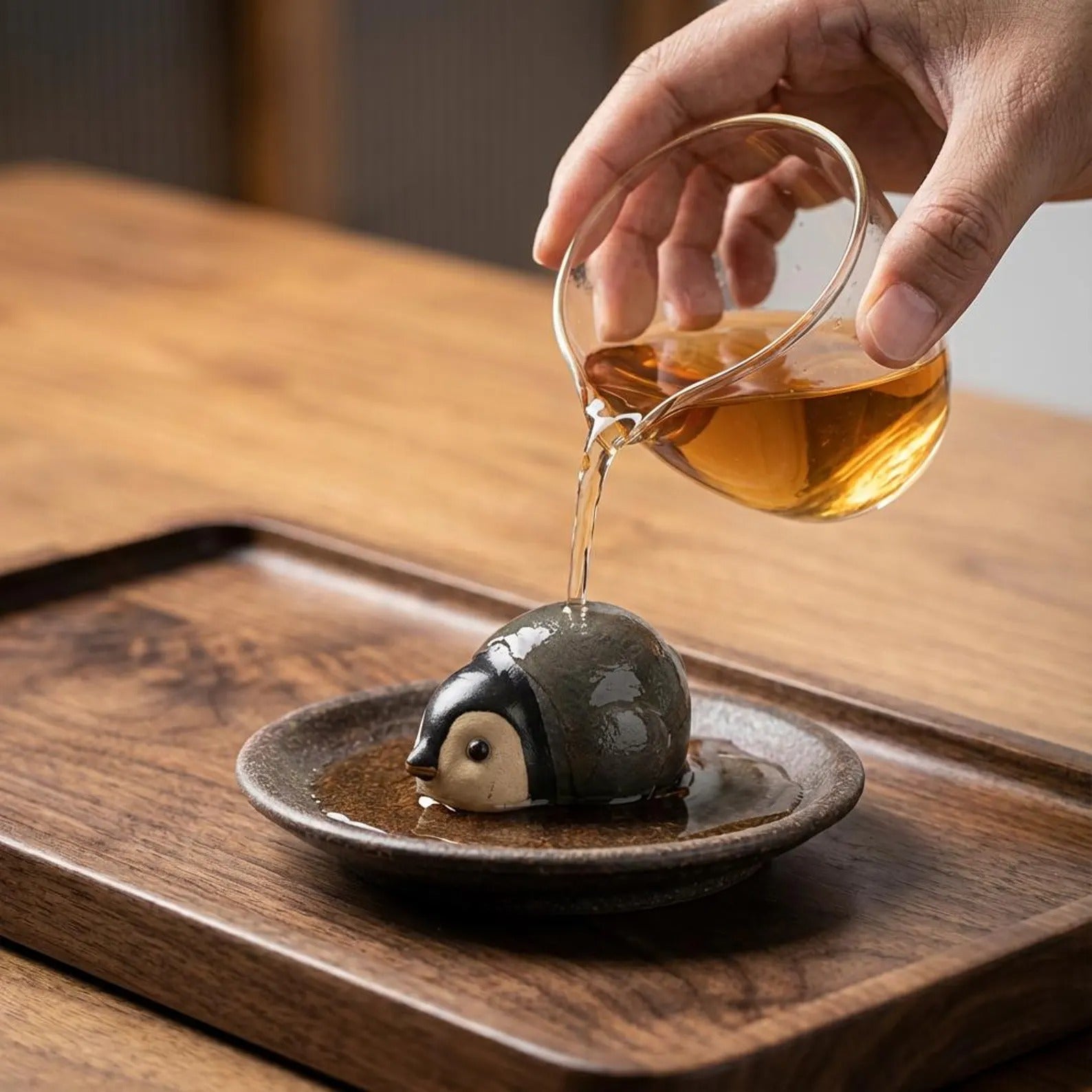 Handcrafted Ceramic "Arctic Buddies" Tea Pet Set