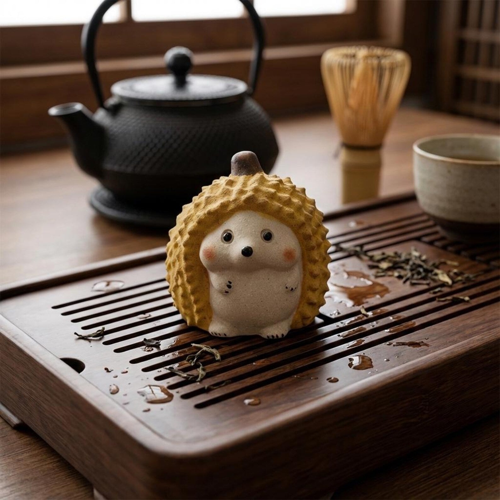 Artisan Ceramic "Durian Friends" Tea Pet Set