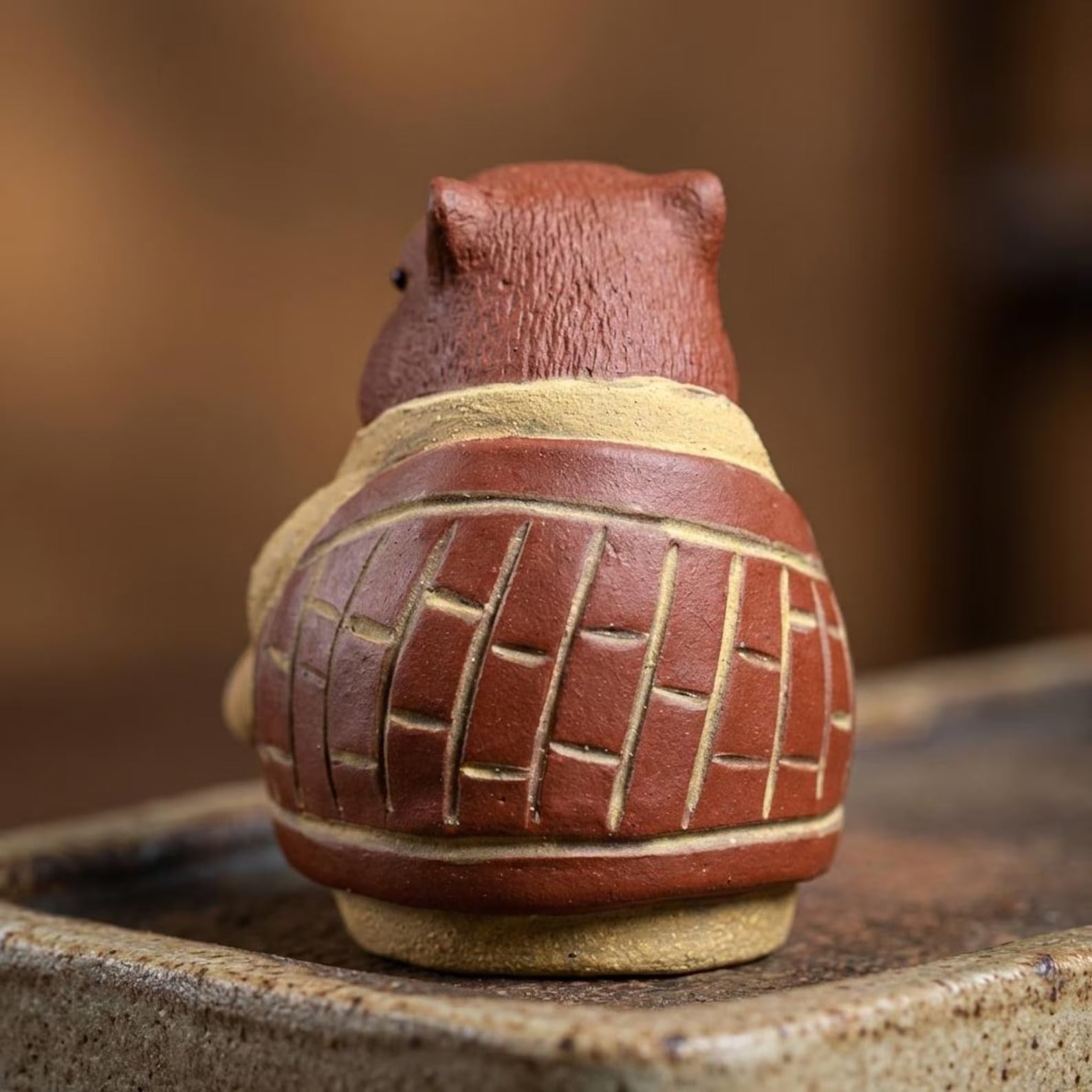 Artisan Ceramic "Meditating Capybara" Tea Pet Set