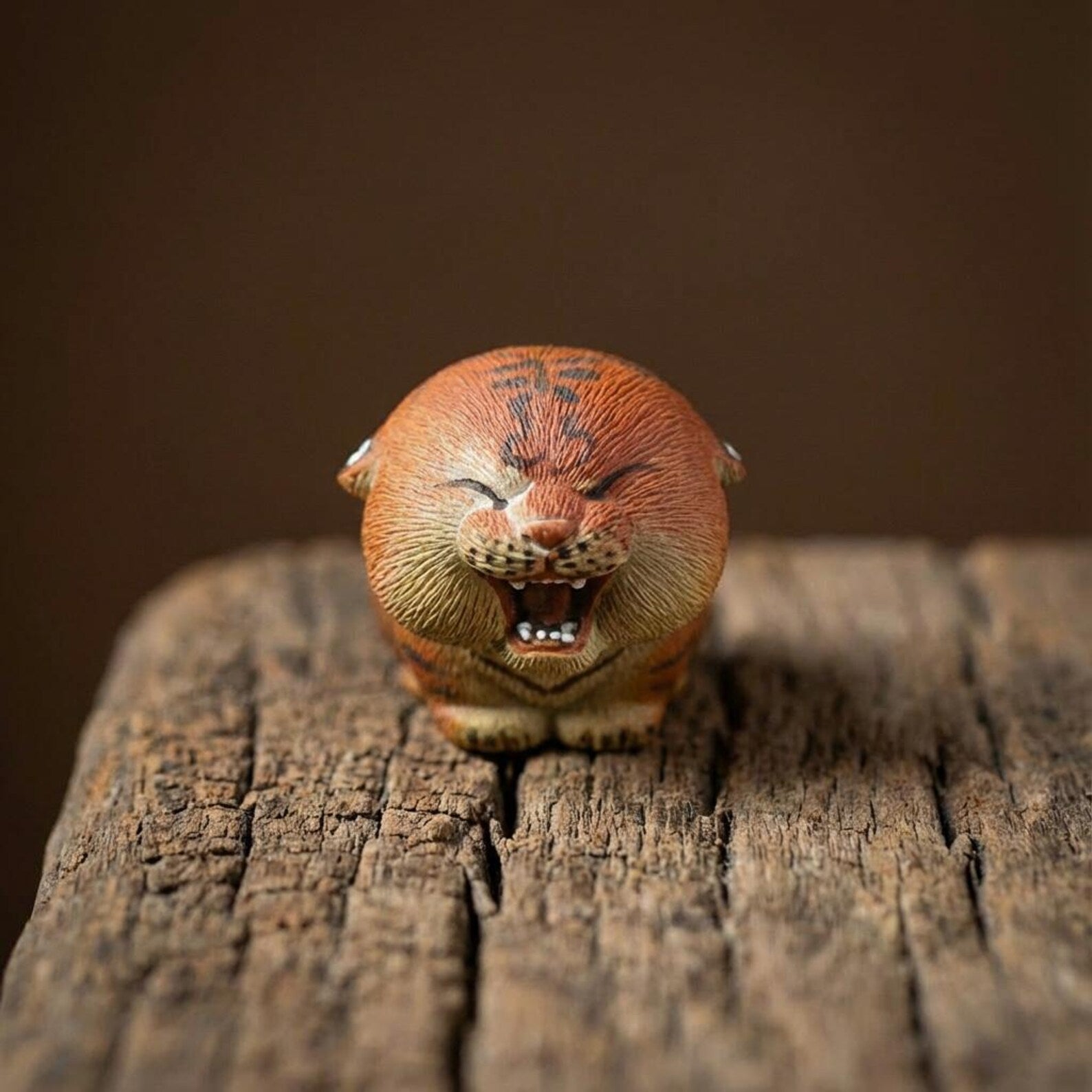 Handcrafted Zisha Clay "Roaring Tiger" Tea Pet Ornament