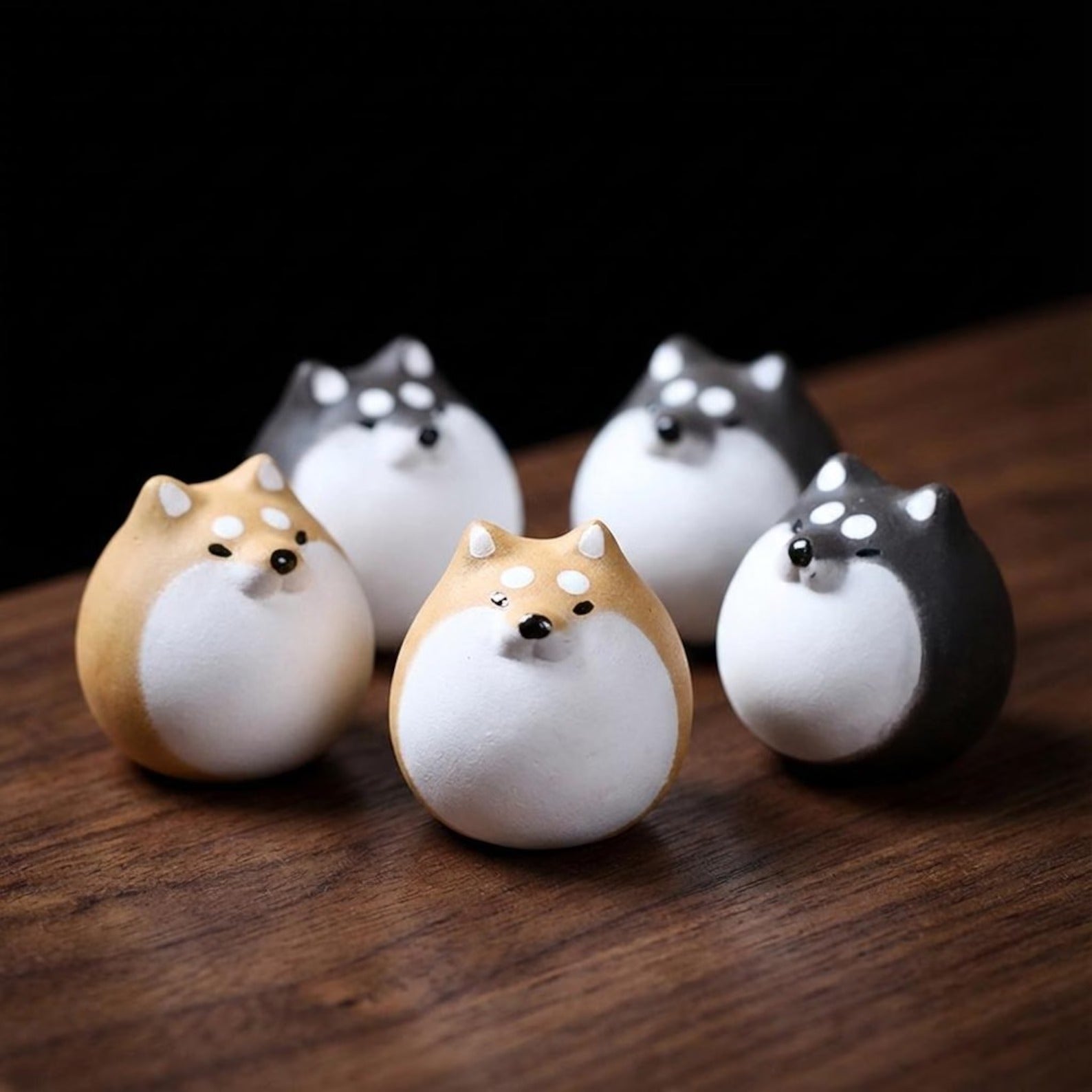 Artisan Zisha Clay "Loyal Shiba Inu" Tea Pet Set