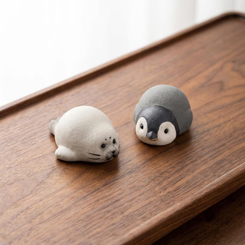 Handcrafted Ceramic "Arctic Buddies" Tea Pet Set