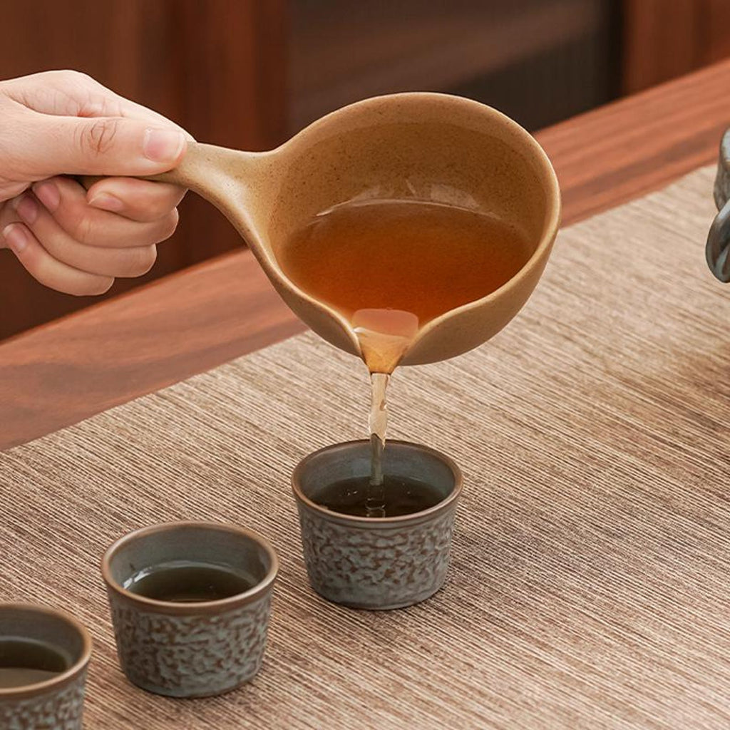 Zen Rustic Stone Mill Automatic Tea Set — Handcrafted Textured Stoneware Collection