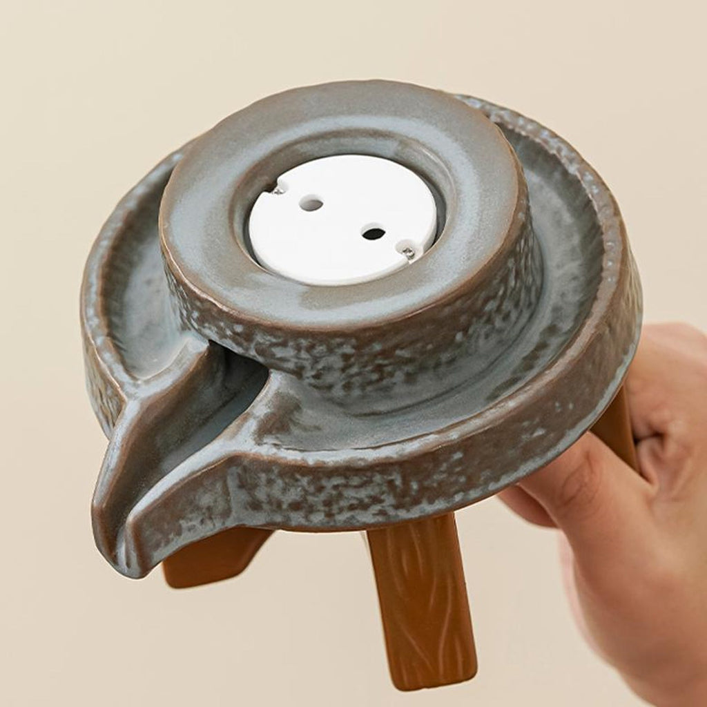 Zen Rustic Stone Mill Automatic Tea Set — Handcrafted Textured Stoneware Collection