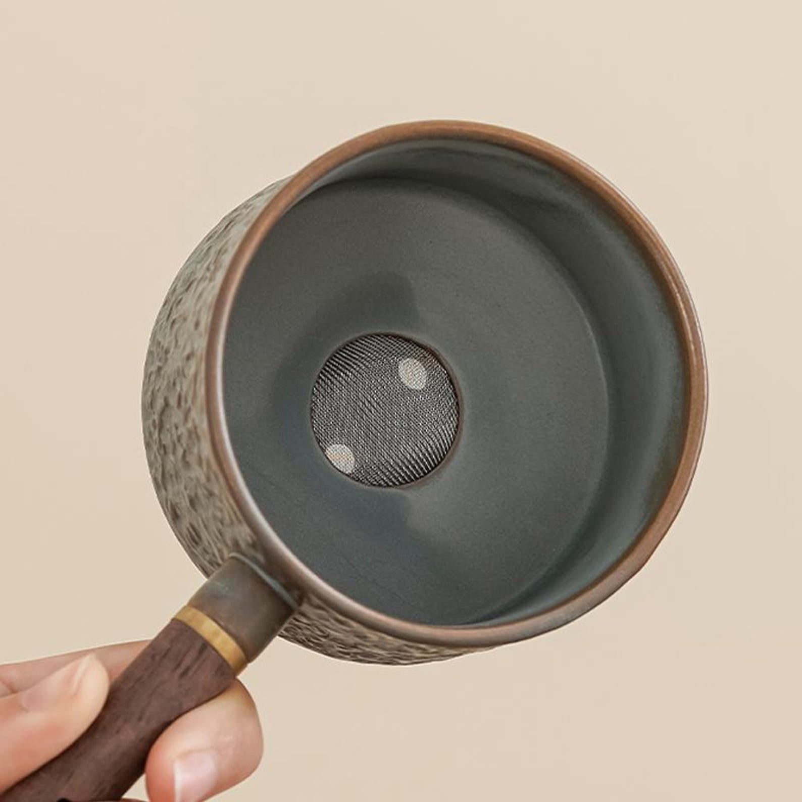 Zen Rustic Stone Mill Automatic Tea Set — Handcrafted Textured Stoneware Collection