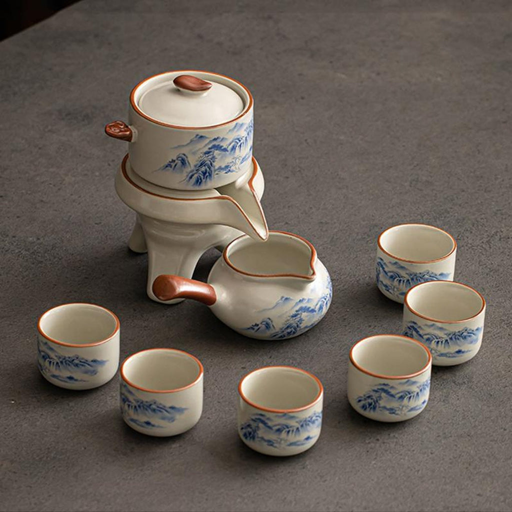 Zen Magnetic Stone Mill Automatic Tea Set — Handcrafted Artisanal Brewing Collection