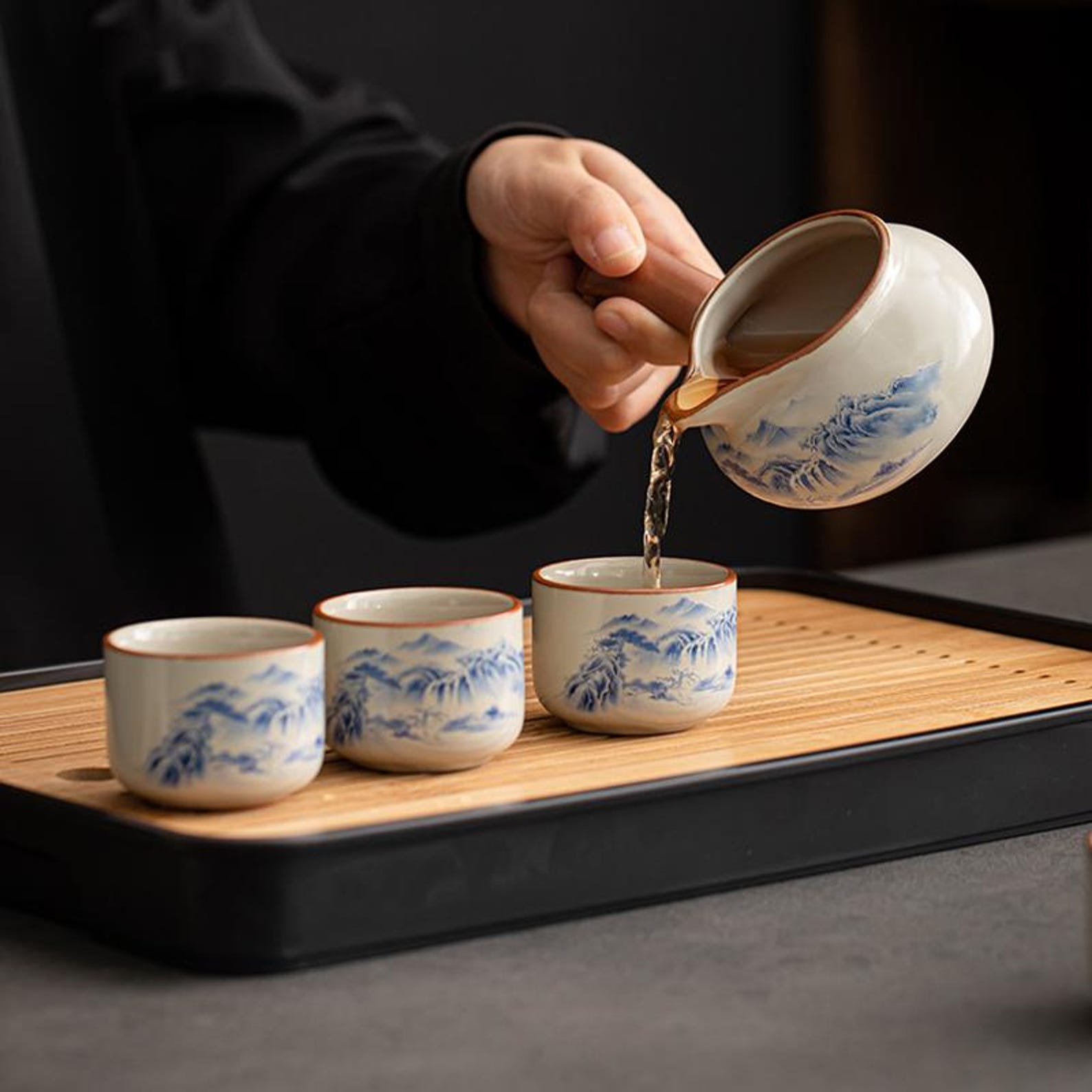 Zen Magnetic Stone Mill Automatic Tea Set — Handcrafted Artisanal Brewing Collection