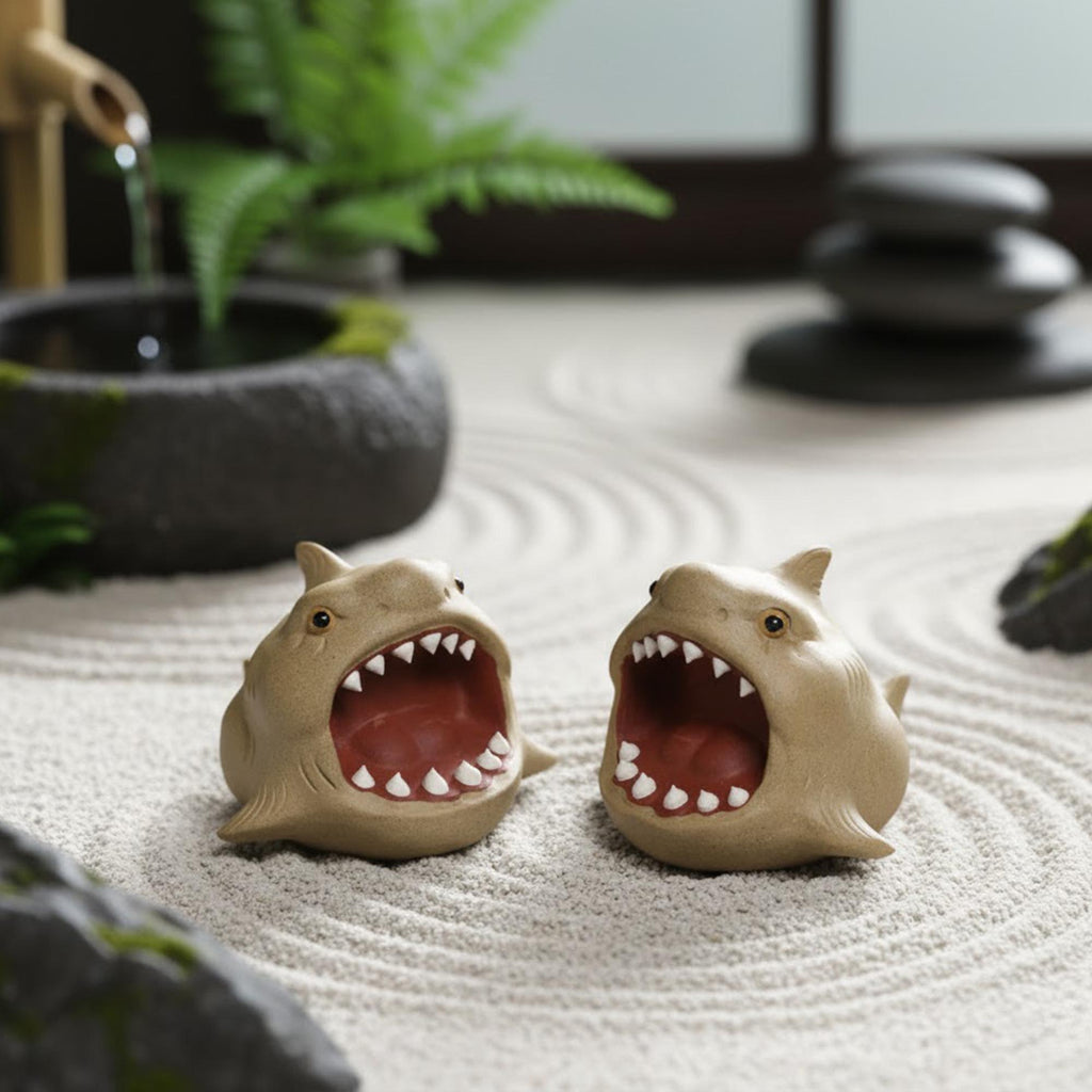 Artisan Ceramic "Great White Shark" Tea Pet Ornament